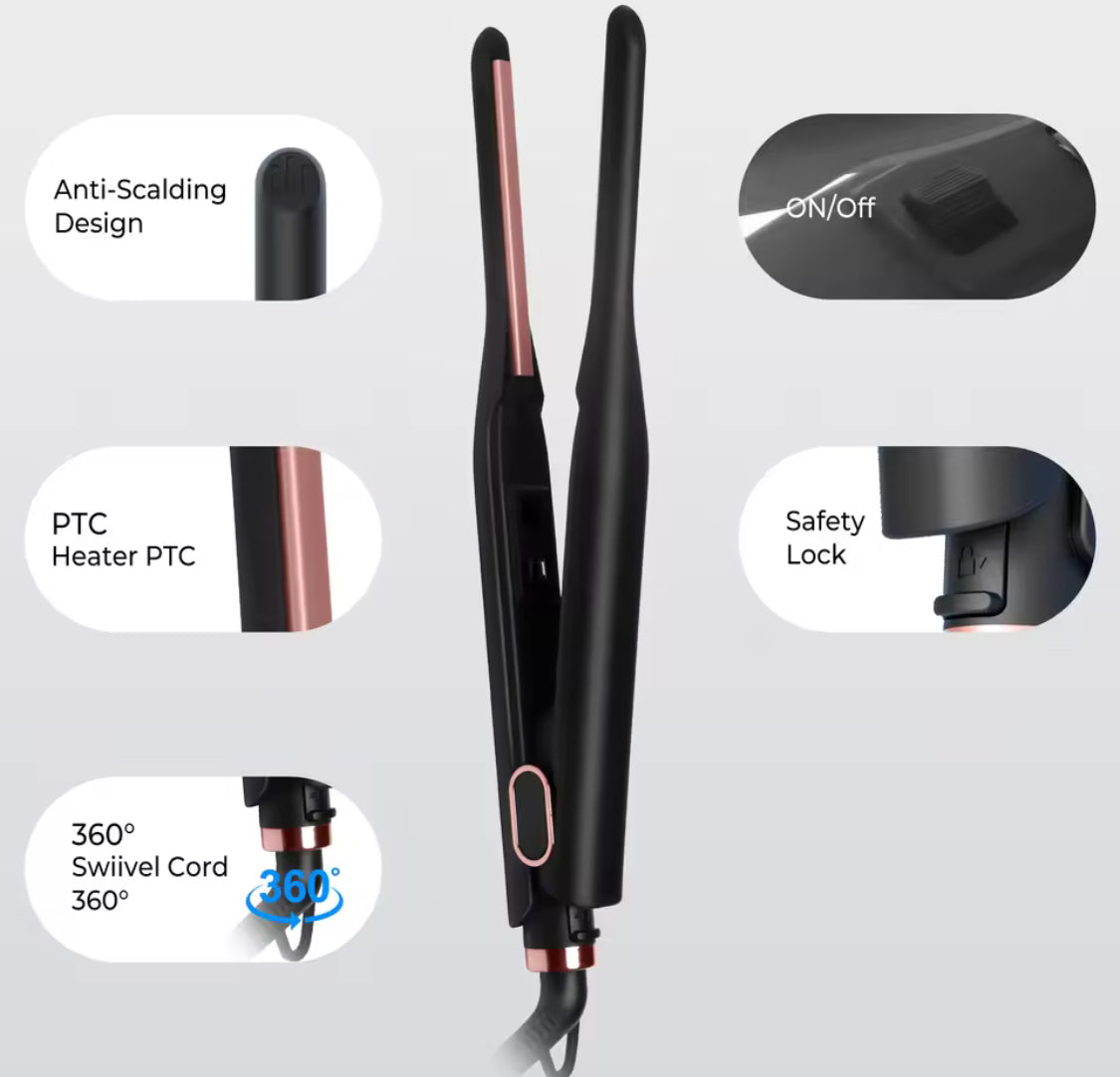 Small flat iron with Italian keratin glue strips
